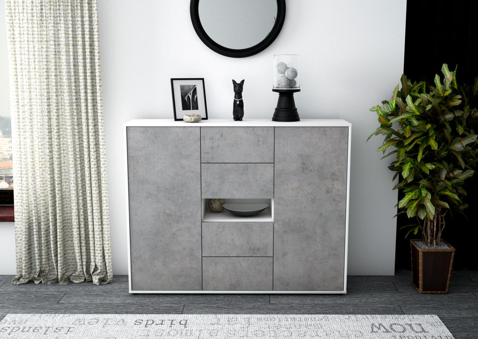 Highboard Noelia, Beton Front (136x108x35cm) - Dekati GmbH