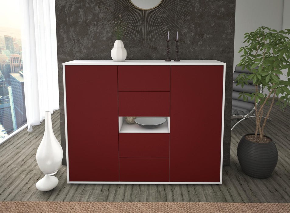 Highboard Noelia, Bordeaux Front (136x108x35cm) - Dekati GmbH