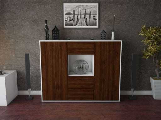 Highboard Noemi, Walnuss Front (136x108x35cm) - Dekati GmbH