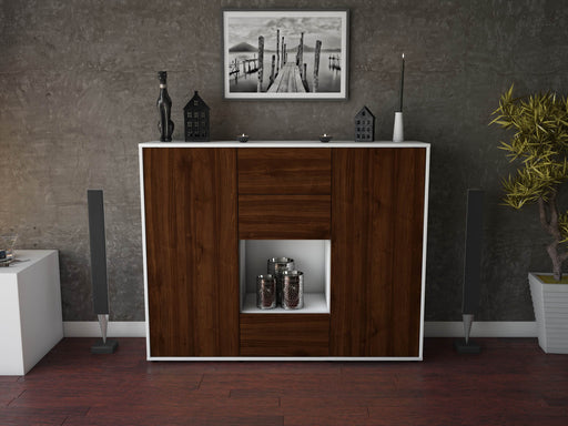 Highboard Nora, Walnuss Front (136x108x35cm) - Dekati GmbH