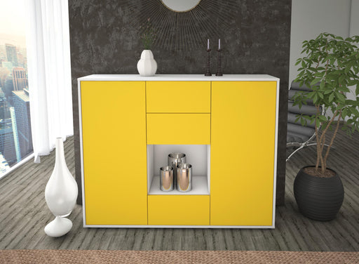 Highboard Nora, Gelb Front (136x108x35cm) - Dekati GmbH