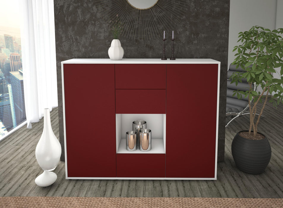 Highboard Nora, Bordeaux Front (136x108x35cm) - Dekati GmbH