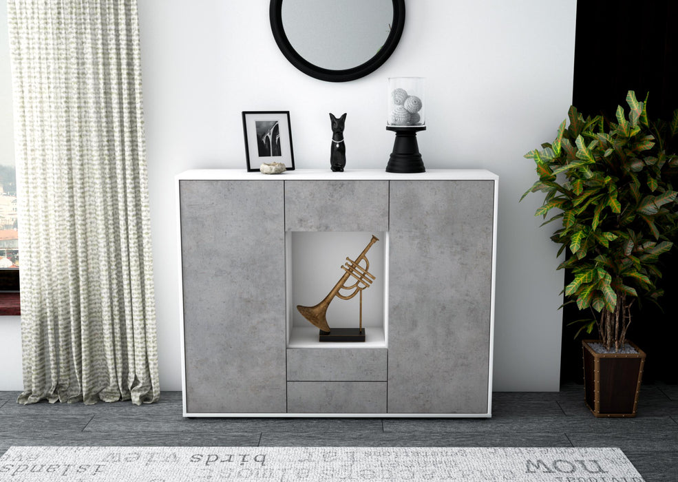 Highboard Norina, Beton Front (136x108x35cm) - Dekati GmbH