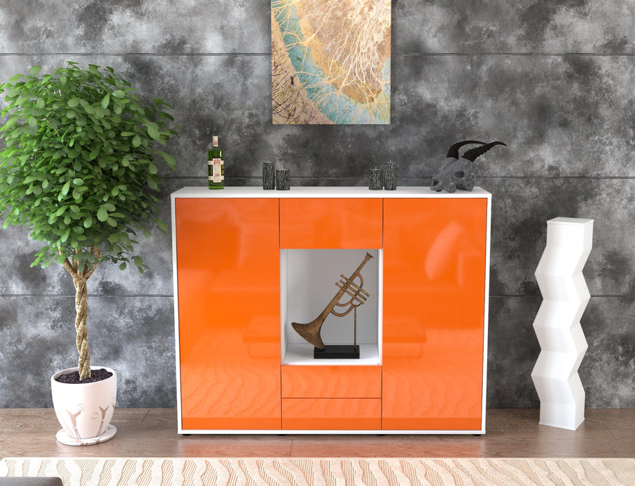 Highboard Norina, Orange Front (136x108x35cm) - Dekati GmbH