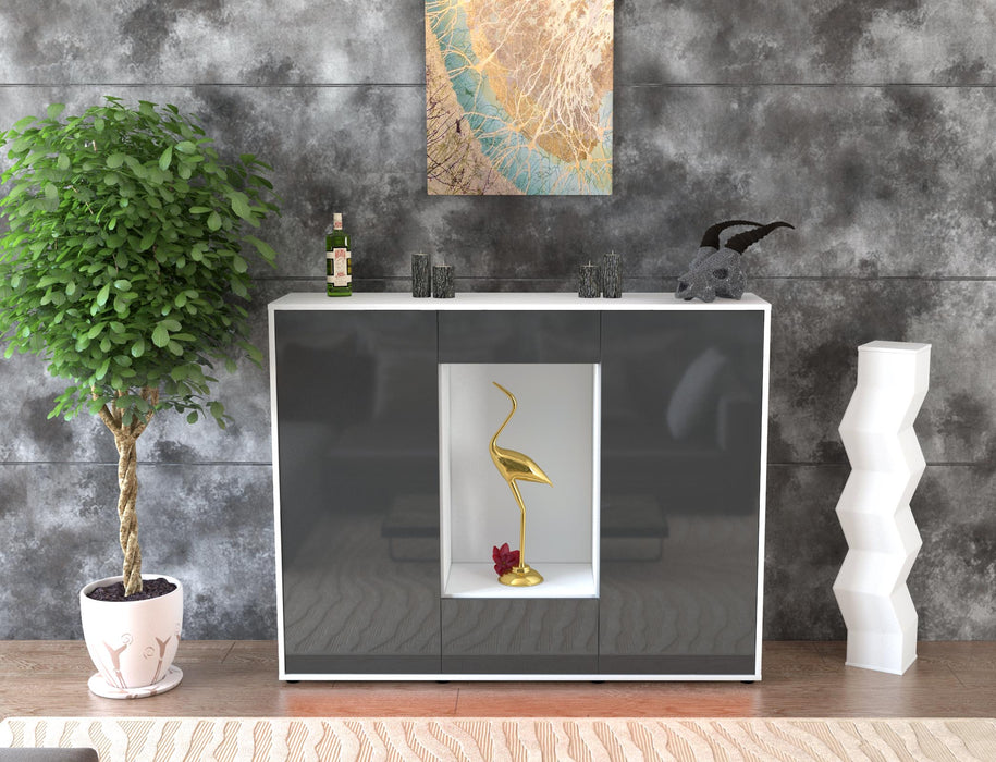 Highboard Nova, Grau Front (136x108x35cm) - Dekati GmbH