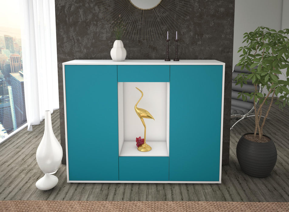 Highboard Nova, Türkis Front (136x108x35cm) - Dekati GmbH