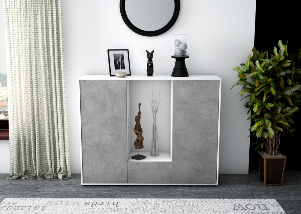 Highboard Nuccia, Beton Front (136x108x35cm) - Dekati GmbH