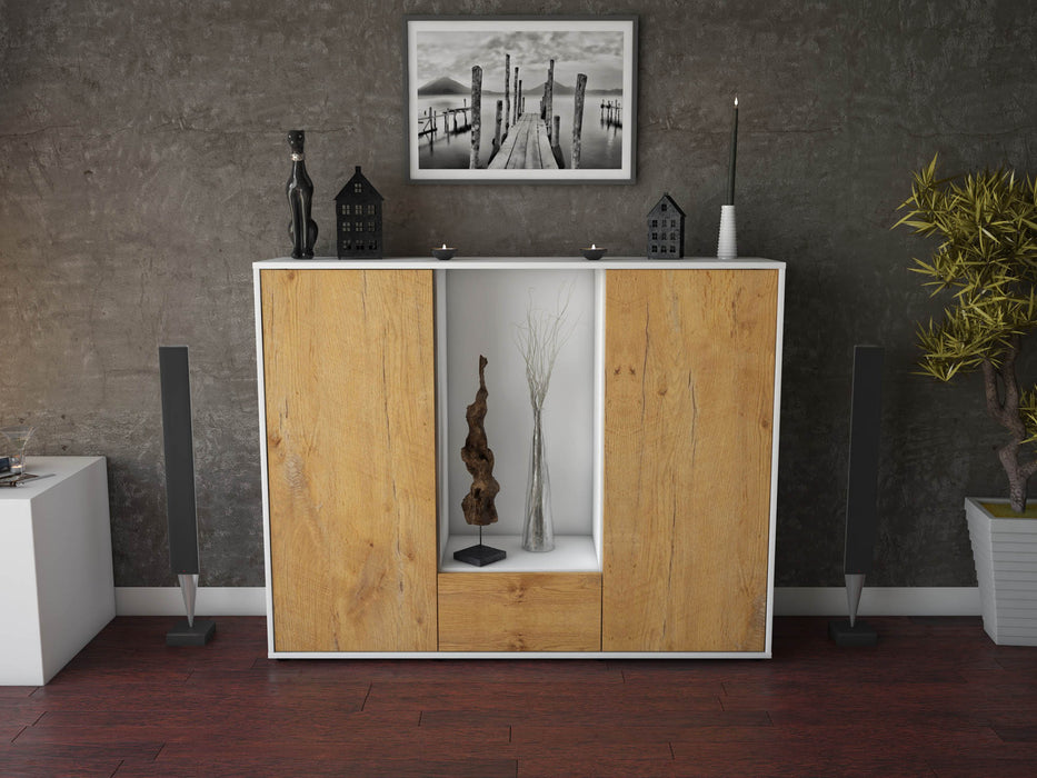 Highboard Nuccia, Eiche Front (136x108x35cm) - Dekati GmbH