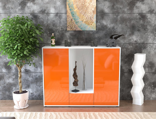 Highboard Nuccia, Orange Front (136x108x35cm) - Dekati GmbH