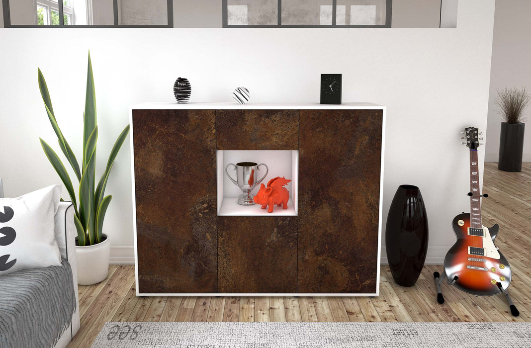 Highboard Nuria, Rost Front (136x108x35cm) - Dekati GmbH