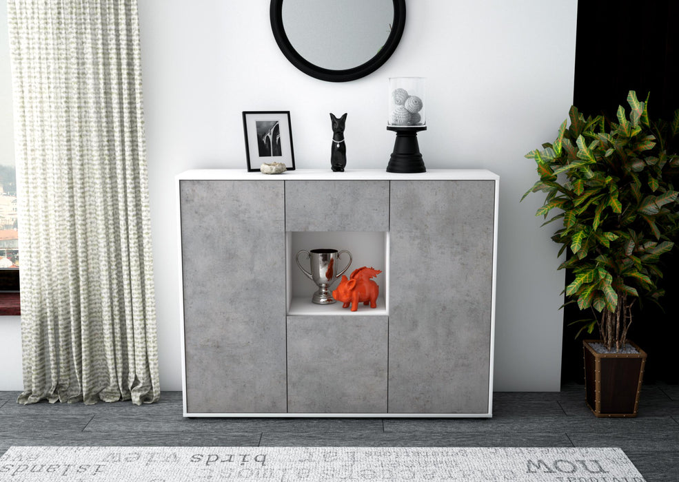 Highboard Nuria, Beton Front (136x108x35cm) - Dekati GmbH