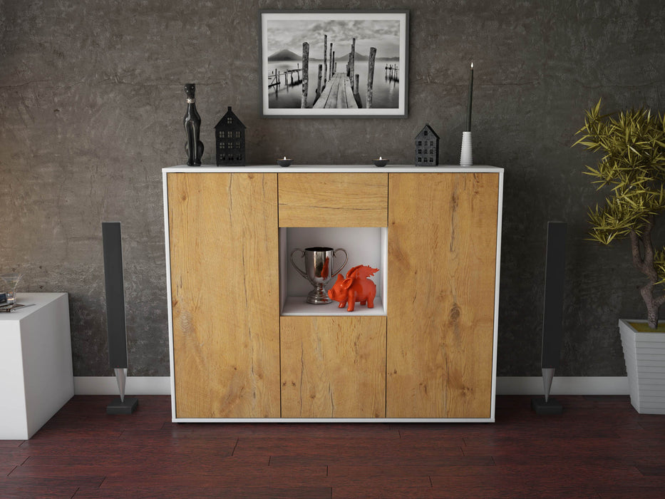 Highboard Nuria, Eiche Front (136x108x35cm) - Dekati GmbH