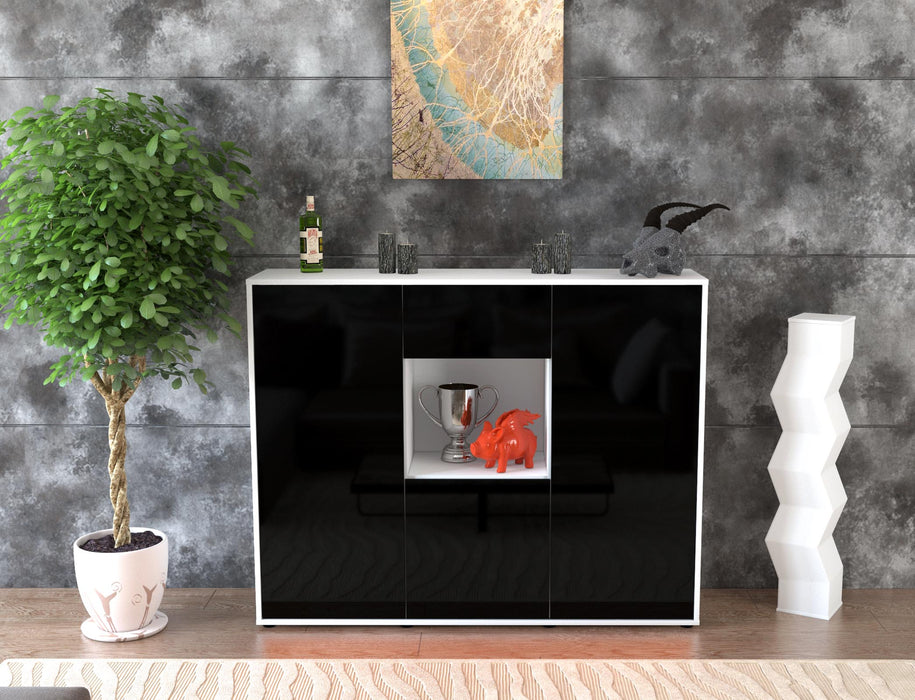 Highboard Nuria, Schwarz Front (136x108x35cm) - Dekati GmbH