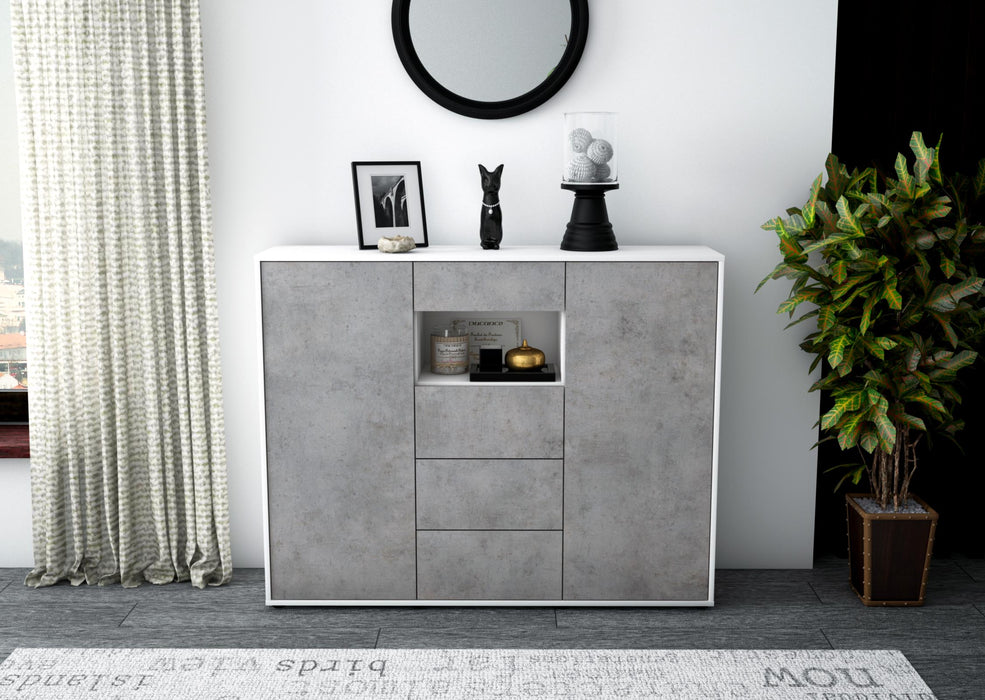 Highboard Ornella, Beton Front (136x108x35cm) - Dekati GmbH