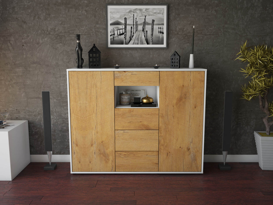 Highboard Ornella, Eiche Front (136x108x35cm) - Dekati GmbH