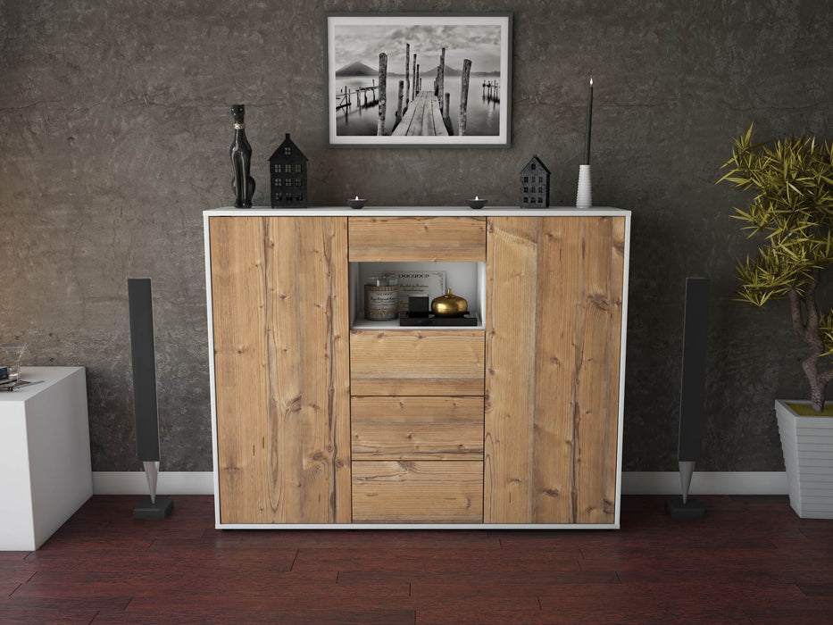 Highboard Ornella, Pinie Front (136x108x35cm) - Dekati GmbH