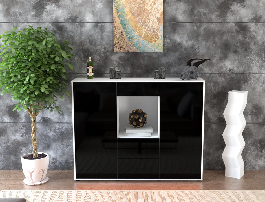 Highboard Ortensia, Schwarz Front (136x108x35cm) - Dekati GmbH