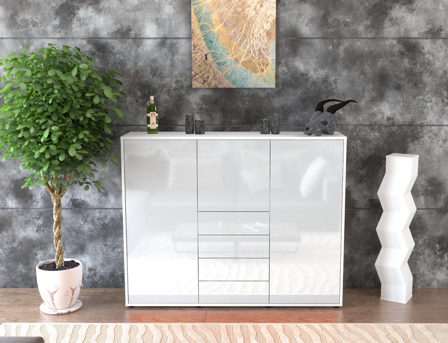 Highboard Pasquale, Weiß Front (136x108x35cm) - Dekati GmbH