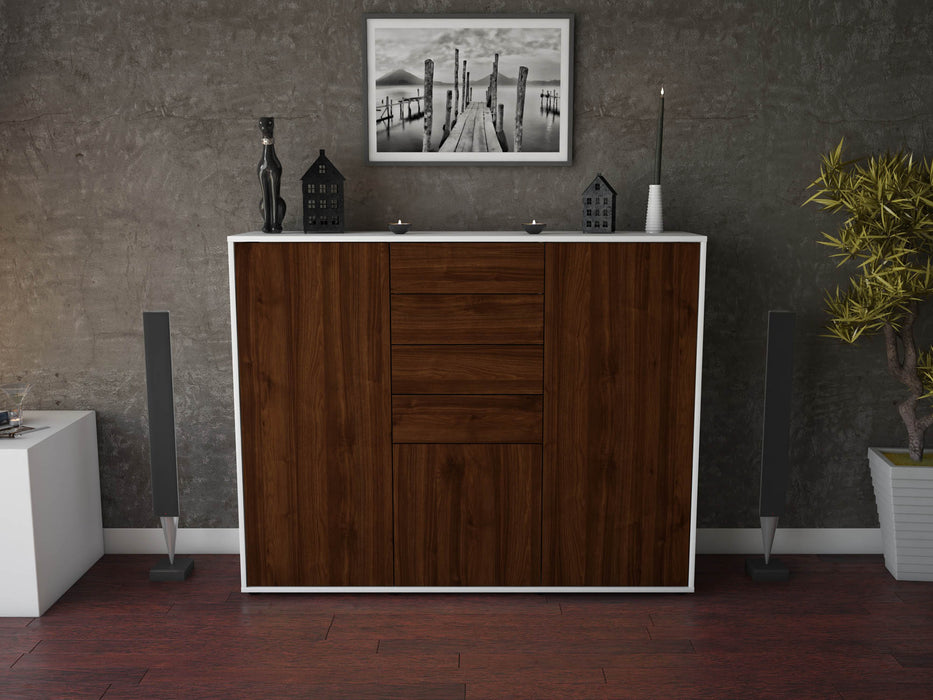 Highboard Patricia, Walnuss Front (136x108x35cm) - Dekati GmbH