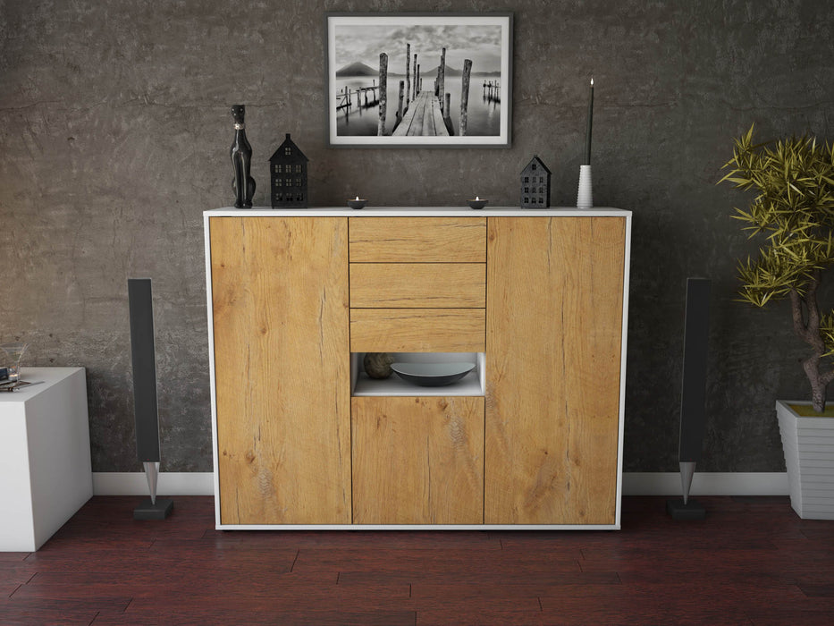 Highboard Paulina, Eiche Front (136x108x35cm) - Dekati GmbH