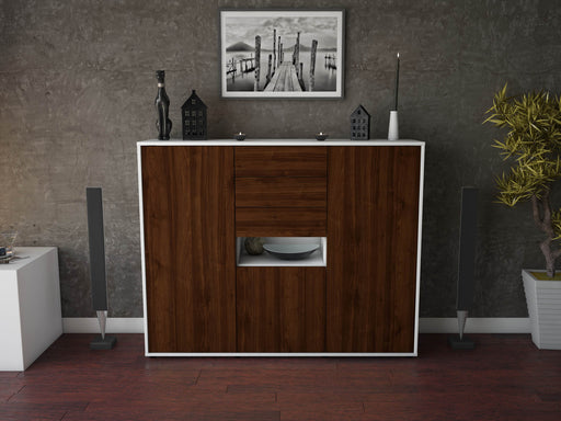 Highboard Paulina, Walnuss Front (136x108x35cm) - Dekati GmbH