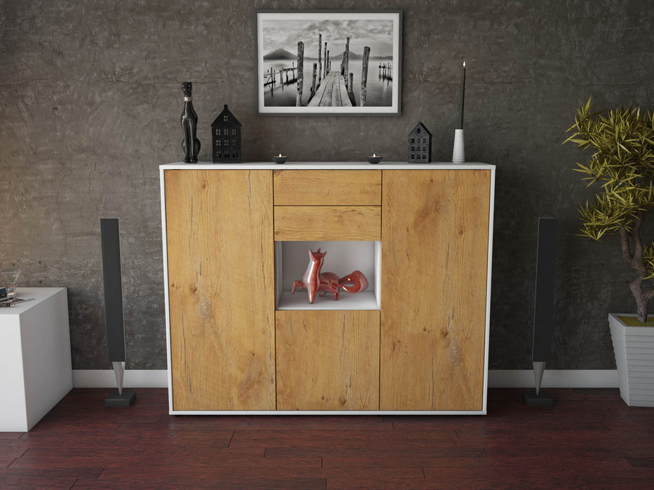 Highboard Penelope, Eiche Front (136x108x35cm) - Dekati GmbH