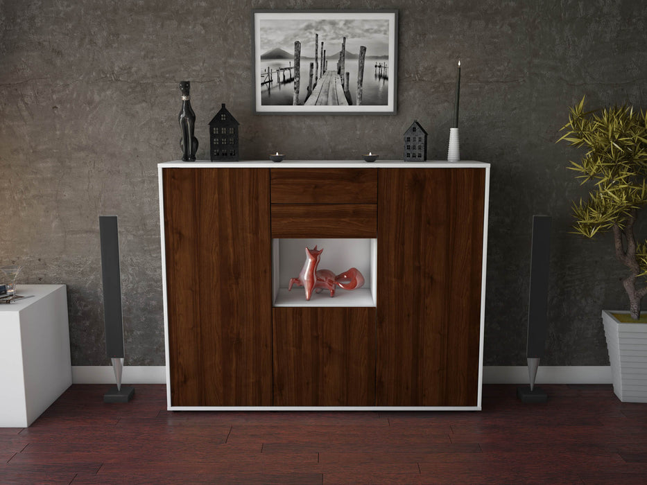 Highboard Penelope, Walnuss Front (136x108x35cm) - Dekati GmbH