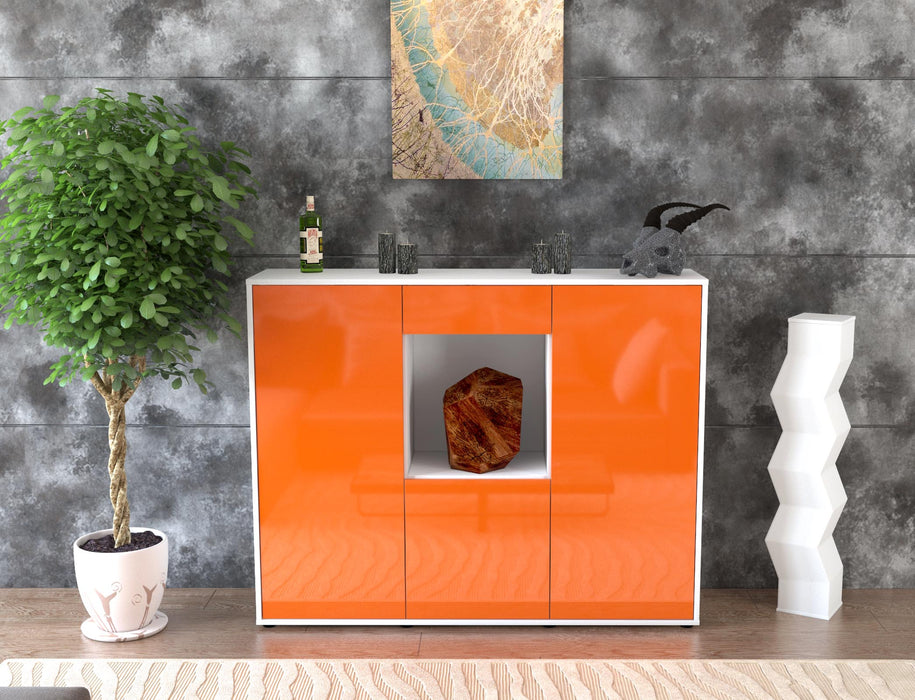 Highboard Peppina, Orange Front (136x108x35cm) - Dekati GmbH