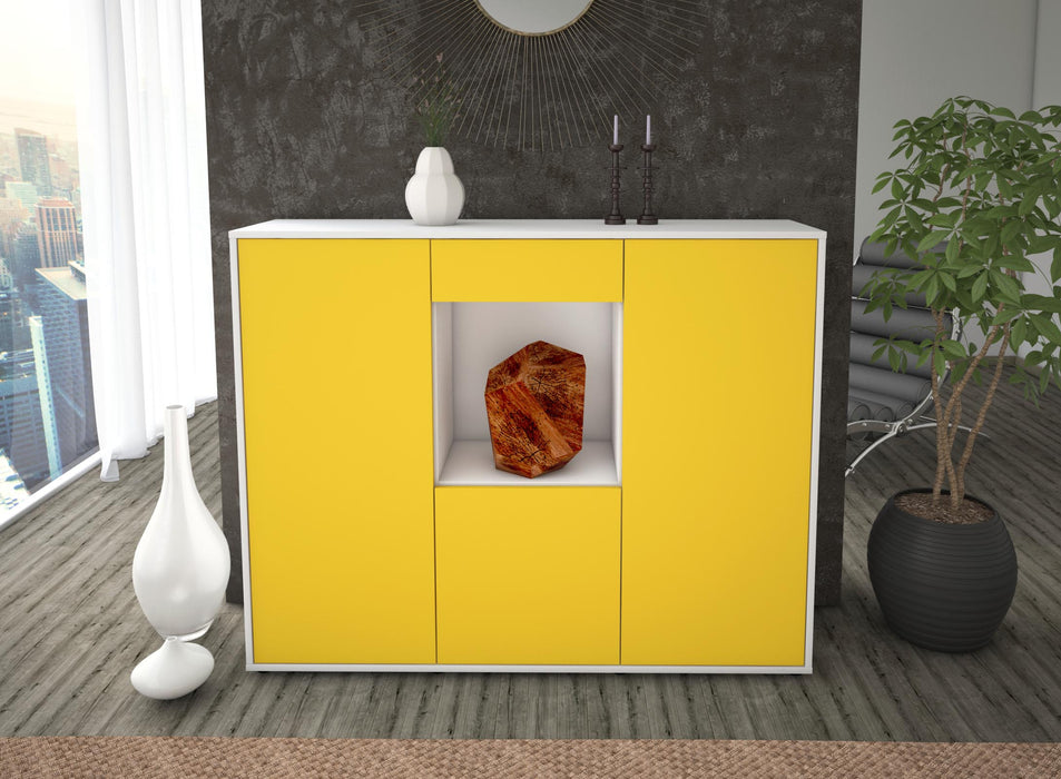 Highboard Peppina, Gelb Front (136x108x35cm) - Dekati GmbH