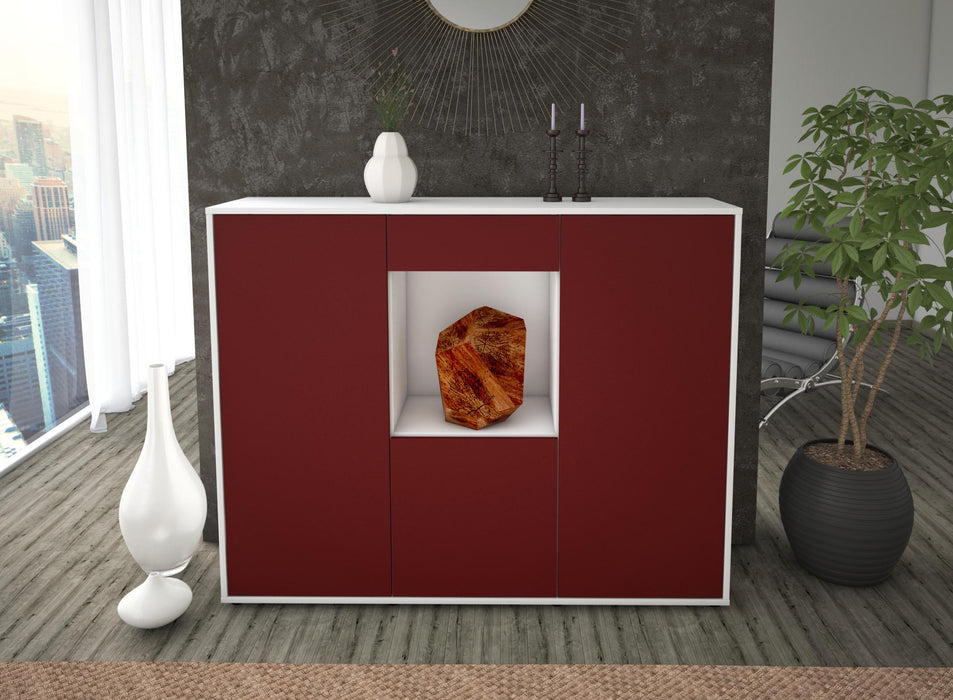 Highboard Peppina, Bordeaux Front (136x108x35cm) - Dekati GmbH