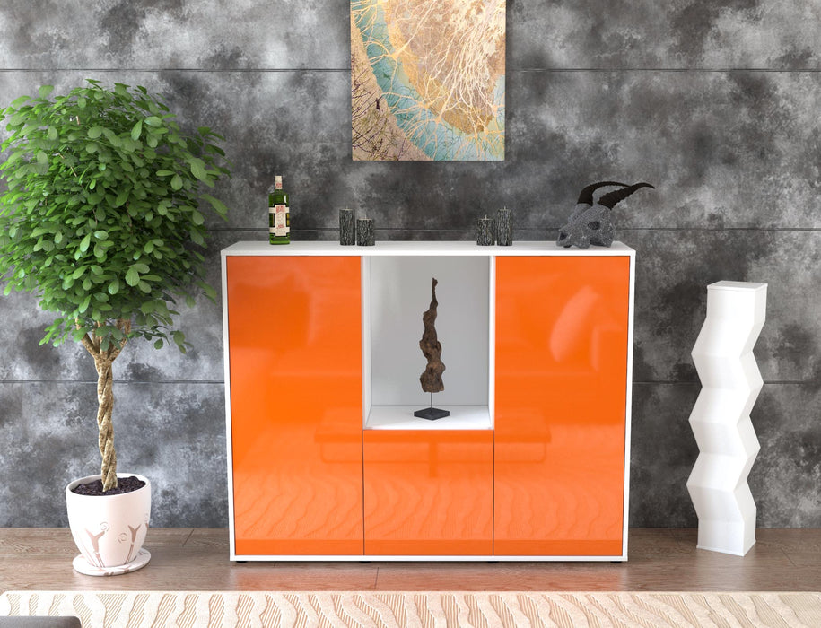 Highboard Pia, Orange Front (136x108x35cm) - Dekati GmbH