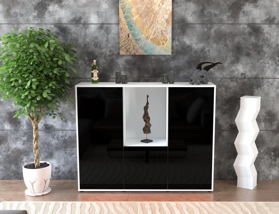 Highboard Pia, Schwarz Front (136x108x35cm) - Dekati GmbH