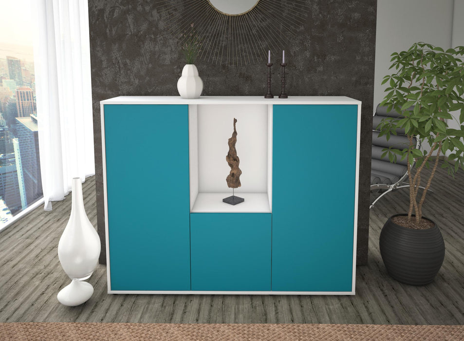 Highboard Pia, Türkis Front (136x108x35cm) - Dekati GmbH