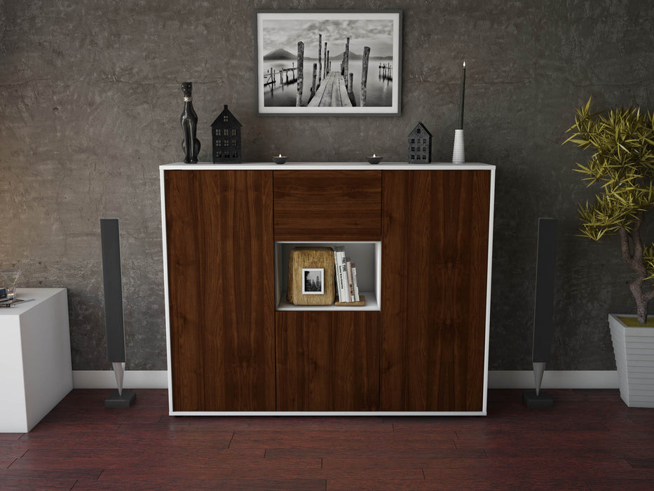 Highboard Pippa, Walnuss Front (136x108x35cm) - Dekati GmbH