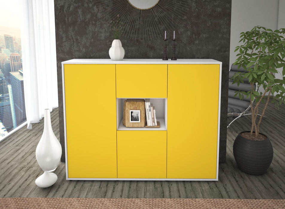 Highboard Pippa, Gelb Front (136x108x35cm) - Dekati GmbH