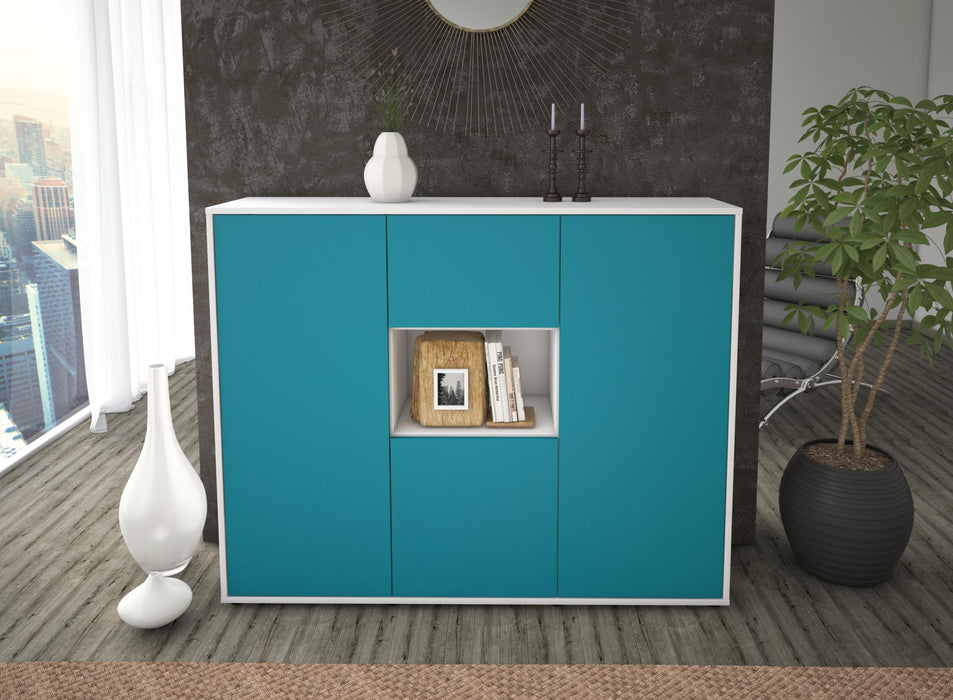 Highboard Pippa, Türkis Front (136x108x35cm) - Dekati GmbH