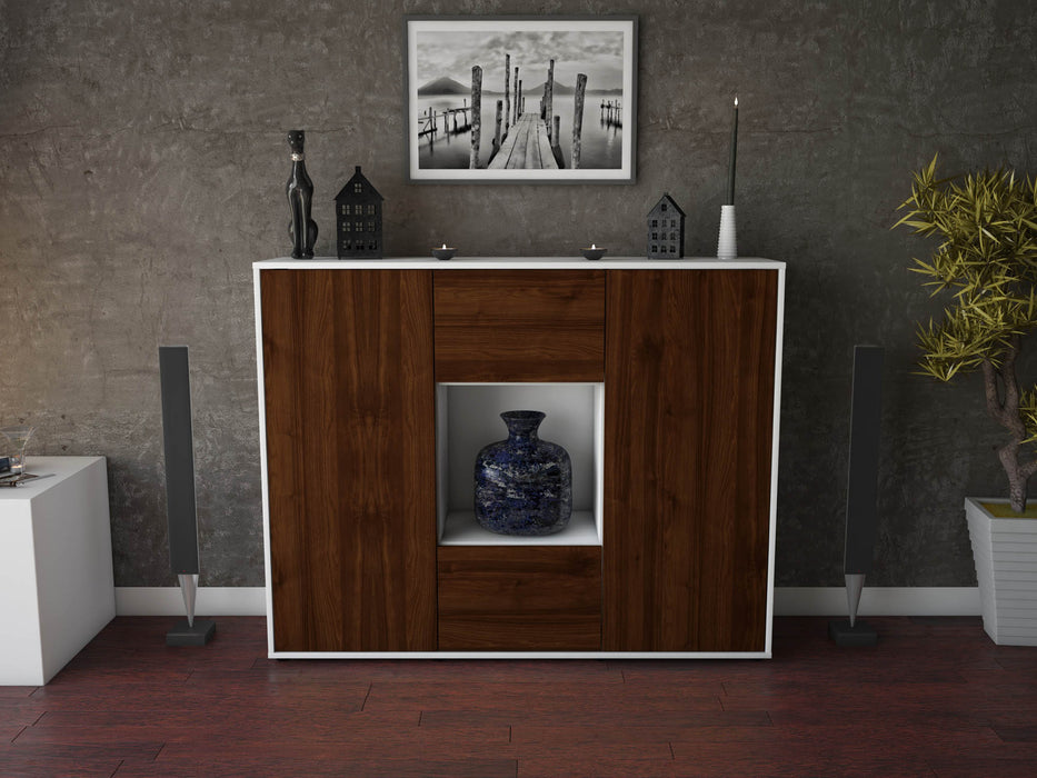 Highboard Priscilla, Walnuss Front (136x108x35cm) - Dekati GmbH