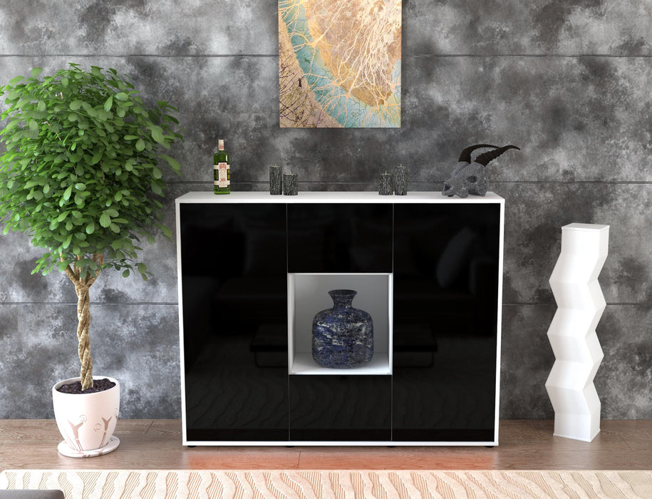 Highboard Priscilla, Schwarz Front (136x108x35cm) - Dekati GmbH