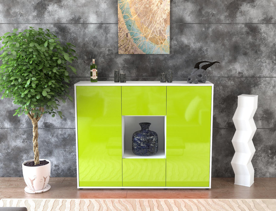 Highboard Priscilla, Grün Front (136x108x35cm) - Dekati GmbH