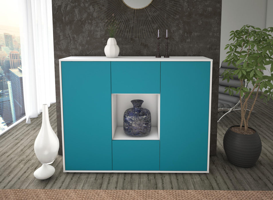 Highboard Priscilla, Türkis Front (136x108x35cm) - Dekati GmbH