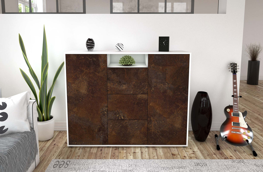 Highboard Quartilla, Rost Front (136x108x35cm) - Dekati GmbH