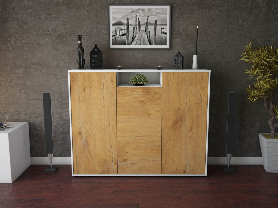 Highboard Quartilla, Eiche Front (136x108x35cm) - Dekati GmbH