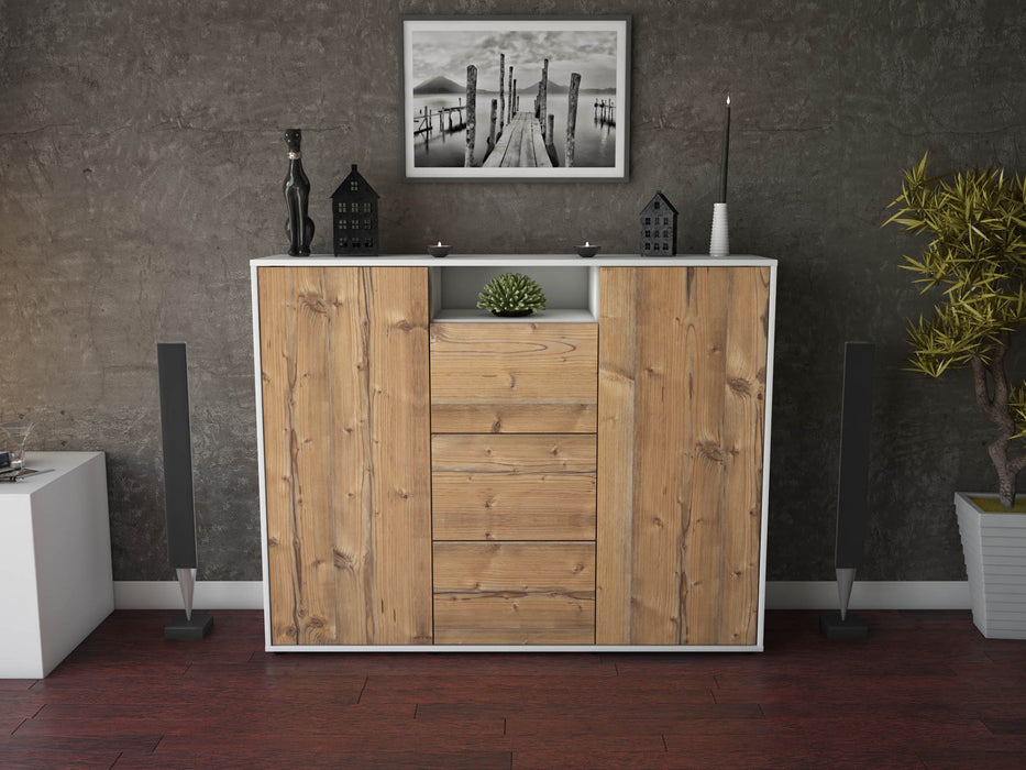 Highboard Quartilla, Pinie Front (136x108x35cm) - Dekati GmbH