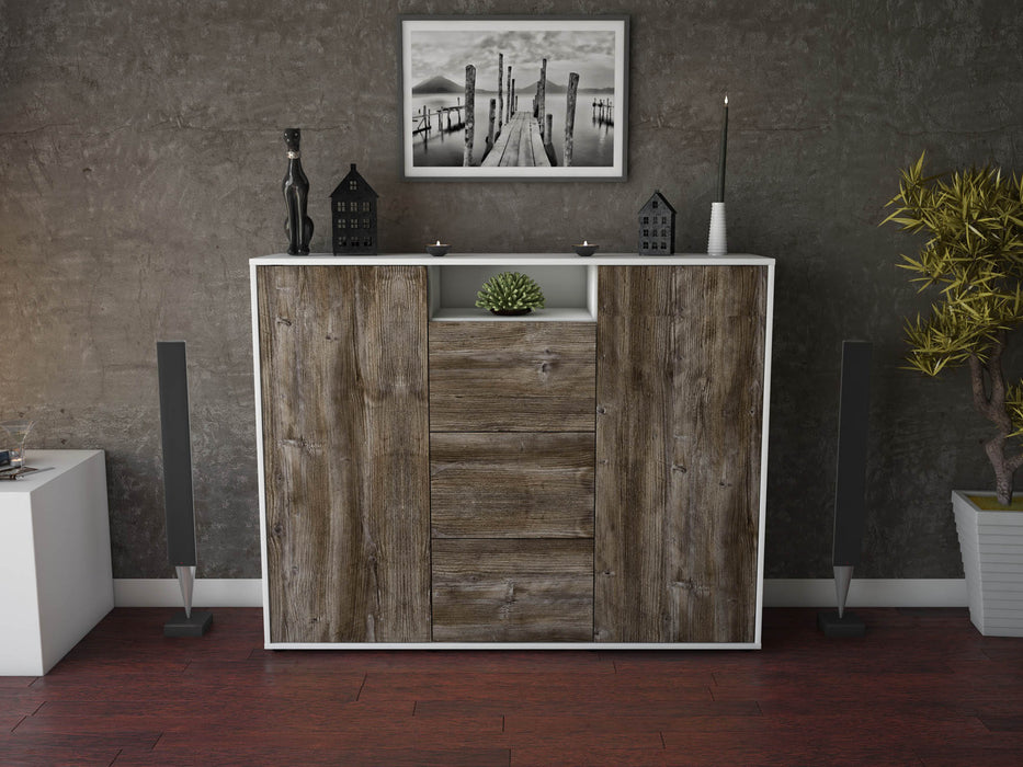 Highboard Quartilla, Treibholz Front (136x108x35cm) - Dekati GmbH