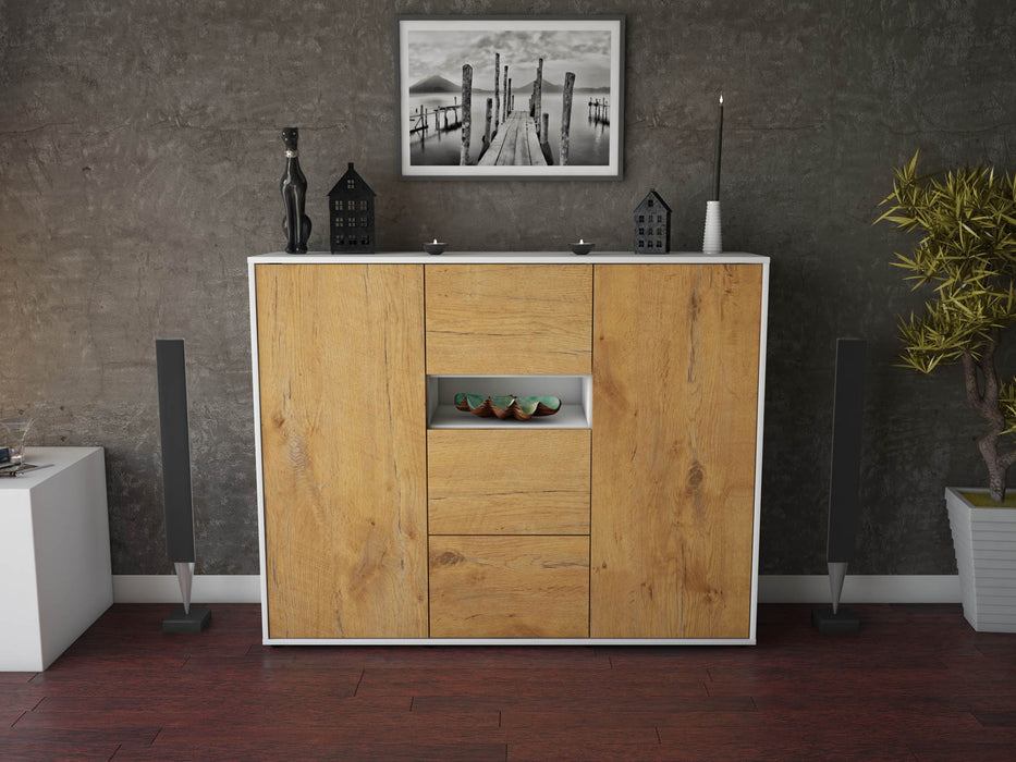 Highboard Quinta, Eiche Front (136x108x35cm) - Dekati GmbH