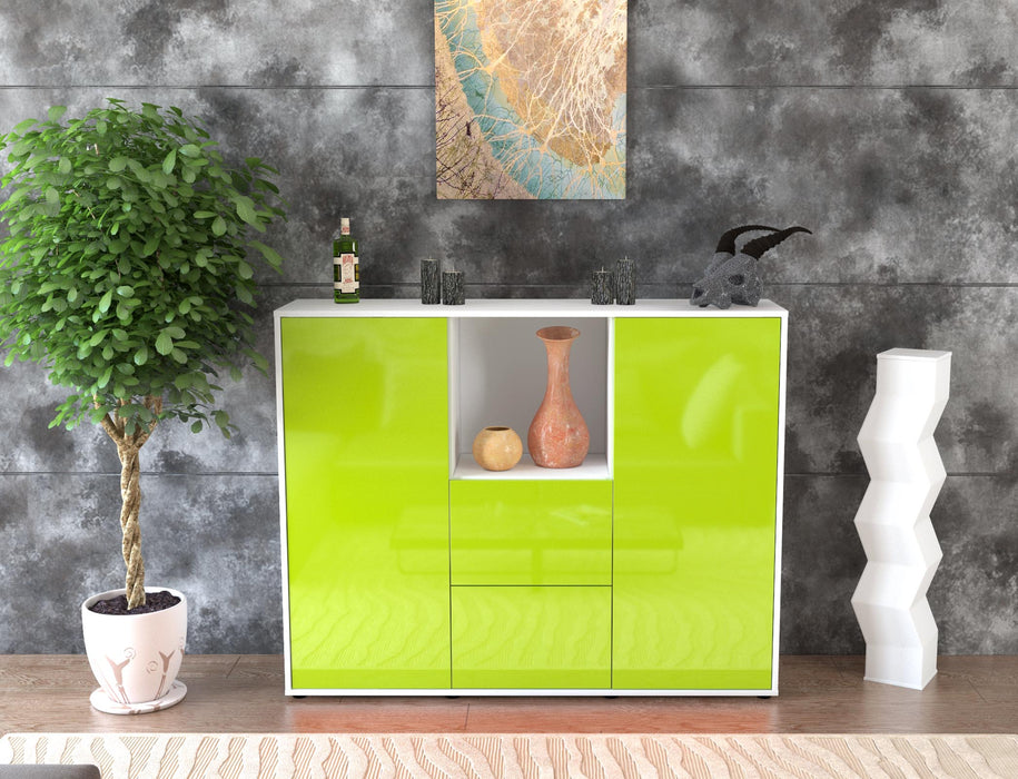 Highboard Rabea, Grün Front (136x108x35cm) - Dekati GmbH