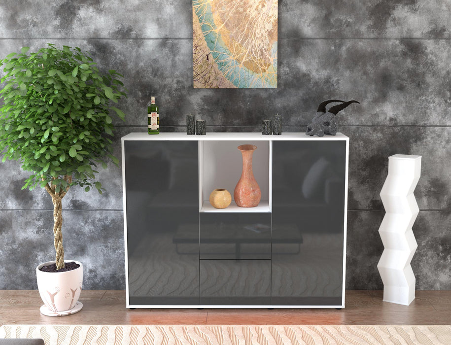 Highboard Rabea, Grau Front (136x108x35cm) - Dekati GmbH