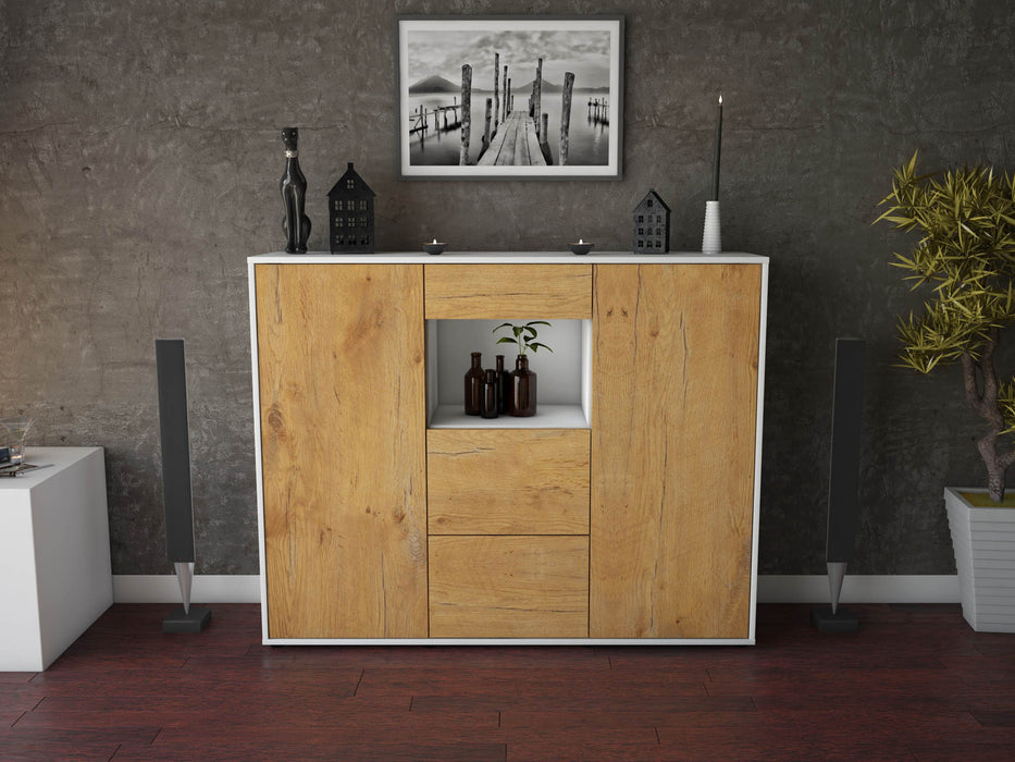 Highboard Rachelle, Eiche Front (136x108x35cm) - Dekati GmbH