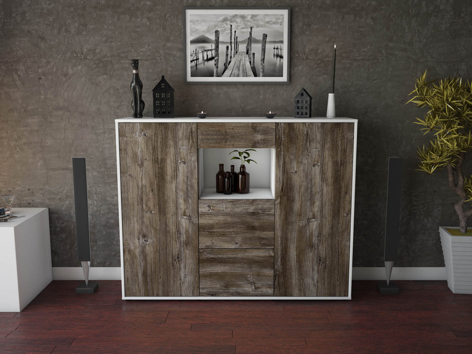 Highboard Rachelle, Treibholz Front (136x108x35cm) - Dekati GmbH