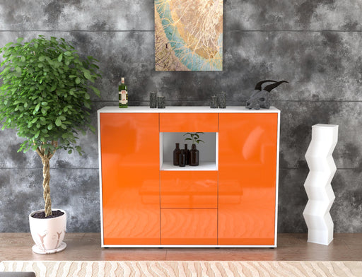 Highboard Rachelle, Orange Front (136x108x35cm) - Dekati GmbH